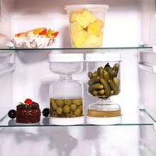 Large Capacity Pickle Jar ,Sealed Pickle Jar- Plastic Leak-Proof Pickling Storage Container With Dry-Wet Separation Design For Camping, Dining, And Refrigerator Use - Kitchen Essential Gadget - For Home Cooks & Food Enthusiasts - Perfect For Pickling & Storing Vegetables, Home Decor, Party & Christmas Storage