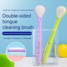 2/4 szt. Szczotka do czyszczenia powłoki języka Szczotka do czyszczenia powłoki języka Czyszczenie języka Dwustronne czyszczenie języka