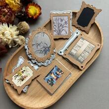 1 Set Vintage Photo Frame Cutting Mold, Carbon Steel Template Scrapbooking Handmade Album Craft, Retro Precise Carbon Steel Stamping Mold Creative Handmade DIY Printing Cutter For Photo Album, Card, Greeting Card Decoration - Silver - View 5
