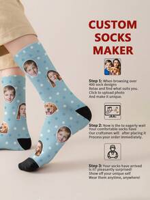 1 Pair Of Men's Mid Length Socks,Custom Dog Face Socks, Personalized Pet Face Socks With Photo Customized Funny Crew Sock Gifts For Men, Custom Valentine's Day Birthday Gifts Gag Gifts For Pet Lover,Customized Men Socks,Street Casual Chic, Fall,Dawg,Colorful,Cute,Adorable,Contracted,Funny,Custom,Unique,Customized,Personalized,Ideal Gifts For Him,Ideal Gifts For Her,Boyfriend,Girlfriend,Family,Friends,Her