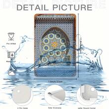 1pc Vintage Moroccan Mosaic Fountain Design Metal Wall Art - Handcrafted Decorative Iron Plate, Waterproof & Weather-Resistant, Traditional Mekepris Pattern, Ideal For Home, Office, Bar, Cafe - 20.32x30.48 Cm, Cafe Decoration|Traditional Design|Handcrafted Metal, Metal Wall Art Decor