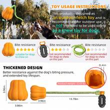 Dog Toys Outdoor Durable Squeaky Pumpkin Ball & Chew Toy For Training, Fetch, Biting - Squeaker Sounds For Fun Play