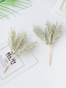 1/3/5/200PCS (6pcs Head) Autumn Decoration Mini Cedar Artificial Flowers Lavender Bouquets Silk Christmas Decoration Pine Needles Fake Plants Mini Tree Branch Birthday Party Decorations Wedding Flower Baskets Bride Holding Flowers Home Furnishings Dining Rooms Bedrooms Windowsills Vases For Decorations Outdoor Gardens Start Of School Season - Green - View 4