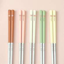 Portable 24CM 316 Stainless Steel Chopsticks With Cutlery Box, Cute Cartoon Pattern Chinese Chopsticks , High Temperature Resistant And Reusable Sushi Stick, Mildew Resistant Tableware, Dishwasher , Suitable For Student And Adult Use In Home, School, Office, Outdoor Camping, Picnic, Travel - Multicolor - View 10