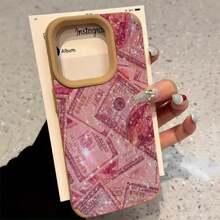 Diseño impreso de dólar rosa Teléfono con lente alta X 11 Pro 13 15 16 XS 14 Plus 12 Todo incluido Cuero sintético suave - Colores mixtos 1 - Ver 3
