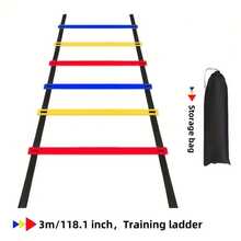 1 Set de Escalera de Agilidad Colorida de PP, para Entrenamiento de Velocidad, Escalera de Velocidad Horizontal Multisize con Conos, Equipo de Ejercicio de Técnica de Fútbol y Baloncesto, Equipo de Entrenamiento de Acondicionamiento Físico de Fútbol - Multicolor - Ver 5