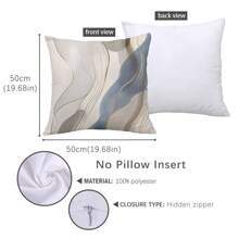 4 件现代简约时尚灰蓝条纹几何色块印花枕套 [无枕芯]，17.7*17.7 英寸[45*50厘米]/19.68*19.68 英寸[50*50厘米]，[单面印花]，异域风情涤纶抱枕套，适用于沙发、床、客厅、卧室、汽车、办公室、酒店装饰，四季皆宜，是送给家人和朋友的完美礼物