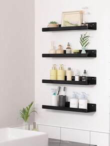 Acrylic Floating Shelves - 2 Packs Organizer Wall Rack For Bathroom, Bedroom Or Kitchen - Easily Installs With Adhesive (No Drilling Required) Or Screws (Drilling Required) - Modern Shelving - Multicolor - View 2