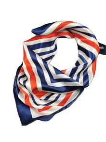 1pc Navy Silk Scarf, Professional Stewardess Small Neckerchief, New Women Fashion Versatile Scarf Tie For Bag Decor, Ribbon Accessory Necktie For Dress,Beach,Holiday - Multicolor - View 6