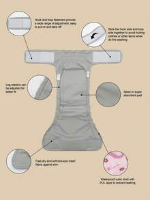 3pcs Reusable Female Dog Diapers, Tailless Design Suitable For Bobtail Dogs, Multipurpose Dog Physiological Pants, Anti-Harassment Sanitary Pants - Multicolor - View 7