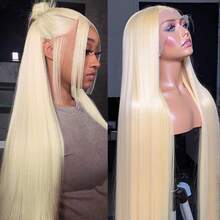 200% Density 613 Blonde 13X4 HD Lace Front Wig Straight Lace Front Wigs Human Hair Brazilian Human Hair Wig Natural 13X6 Glueless Full Edges Lace Pre-Plucked Lace Wig With Baby Hair For Women Ear To Ear Swiss HD Lace For Natural Looking - S613 - 查看 8