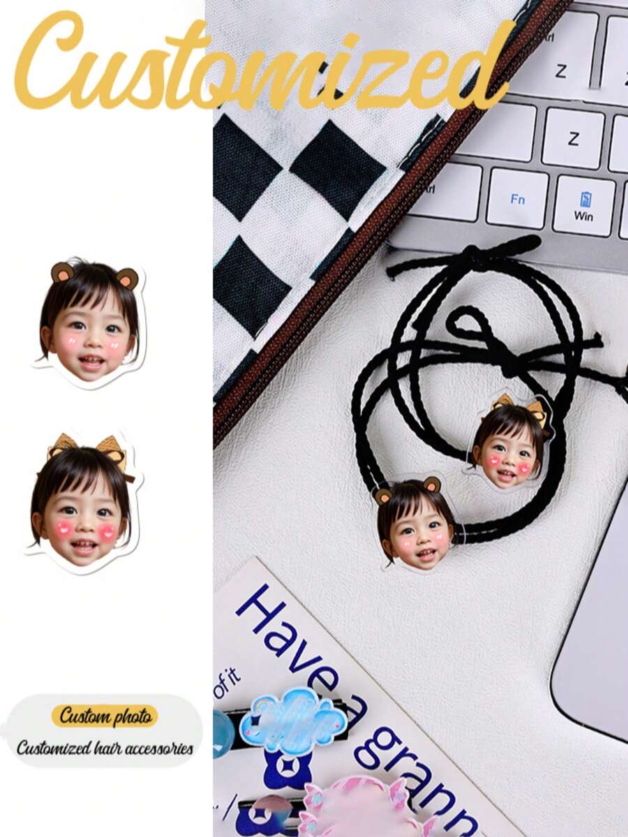 1pc/5pcs/10pcs Customized Acrylic 3D Spring Hair Clips, Acrylic Custom Pet, Character, Anime, Celebrity, Idol, Game Cute 3D Spring Hair Clips, Waterproof And Dirt-Resistant, Can Be Given As Gifts To Friends And Classmates, Offline Activities, Comic Conventions, Concert And Music Festival Accessories To Make You Stand Out! - Black - View 1