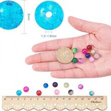 100pcs/200pcs 8mm Dual-Color Explosion Beads, Dual-Color Resin Beads For Handmade DIY Jewelry Accessories, Suitable For Bracelets, Necklaces, Earrings, Vases, Wishing Bottles, Filler - Pink - View 3