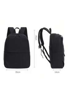 Mochila escolar masculina à prova d'água, estilosa, simples e prática - Preto - Visão 5