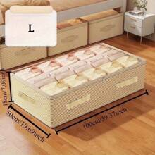 大容量可折叠床下收纳袋，防水防尘季节性衣物和毛毯收纳袋，配有大型 PVC 观察窗和加固手柄，方便查看和携带，条纹图案波西米亚风格，可清洗和重复使用，适用于宿舍收纳、衣柜收纳、床下收纳、万圣节物品收纳、圣诞节物品收纳和房间装饰。 - 彩色 - 查看 14