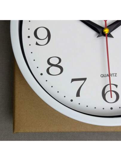 1pc Moderne Minimalist Zwart Wit Plastic Glass Wand Clock, Silent Quartz, Living Room, Bedroom, Office, Sizes Available: 8in, 10in, 12in (Battery Not Included),Home ,Room Klok Bedroom Dormitory Back To School view 10