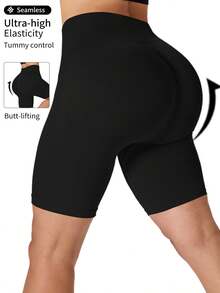 This Two-Piece Set Is A Plus-Size Women's Cross-Shoulder Strap Sports Two-Piece Set That Shapes And Lifts The Chest, Tightens The Abdomen And Tightens The Waist, Creating A Beautiful Curve - 黑色+黑色 - 查看 4