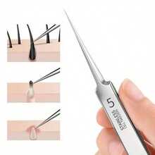 Stainless Steel Acne Needle With Precise Tip Design. Double-Ended Acne Removal Tool With Ring End + Hook End. Precise Cleaning Of Blackheads/Whiteheads/Closed Pores. Same As Beauty Salon Products. Dermatologist Recommended Exfoliation Care. Ergonomic Non-Slip Handle. Long-Lasting Corrosion Resistance And Easy To Disinfect. Suitable For Sensitive Skin Without Damaging Pores. Must-Have For First Aid Of Acne-Prone Skin. Home Beauty Care - Bạc - Xem 3