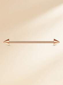 1pc Funky Stainless Steel Spiked 14G Industrial Barbell For Women Men For Daily Decoration, 32/35/38mm Industrial Piercing Jewelry Cartilage Earring Helix Conch Tragus Iindustrial Bar