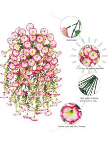 1/4 Stücke 75cm künstliche hängende Blumen, gemischte Farben Prunkwinde und Eukalyptusblätter, UV-beständig, realistisch, ohne Behälter, für Valentinstag, Weihnachten, Halloween, Erntedankfest, Muttertag, Frühlingsdekor, verschiedene Räume, Außenbereich, Büro, Gartendekoration