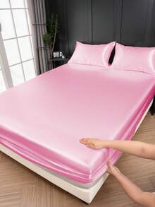 2/3 件套奢华缎面床笠套装、床上用品、丝滑触感床垫保护套（无填充物）、适用于卧室的亲肤舒适床笠、纯色缎面床笠套装、凉爽透气的床上用品、柔软丝滑的极简主义风格床单、适用于大号双人床、特大号双人床、全尺寸、可机洗、1 件床垫套和 1/2 件枕套、完美的节日礼物、秋季装饰、房间装饰、返校、学校用品