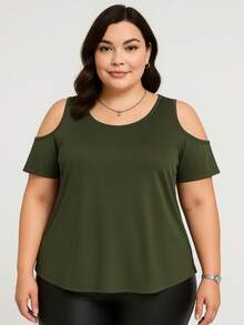 Combo Kit 2 Women's Loose Blouses Hollow Sleeves Comfortable Plus Size Cheap ASSORTED - 彩色 - 查看 4
