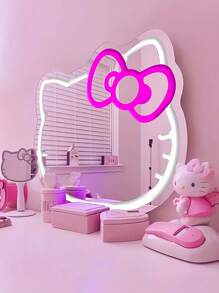 Sanrio 1 件霓虹灯 - 可爱卡通粉色小米镜面霓虹灯，梳妆台灯 USB/电池供电 LED 霓虹灯，粉色卧室墙壁装饰，适合房间、情人节派对、生日、婚礼、家居、圣诞节装饰，送女朋友、妻子、朋友、家人、爱人 - 均碼 - 查看 2