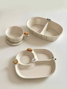 1 件简约优质咖啡杯碟套装，创意大容量马克杯，优雅适合下午茶和甜点，家用饮水杯 - 彩色 - 查看 9