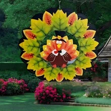 Colorful Turkey Metal Craft Ornament -30X30cm, Exquisite And Fashionable, Suitable For Indoor And Outdoor Holiday Decoration At Home, Company And School Parties, And Must Be Selected As A Halloween And Christmas Gift