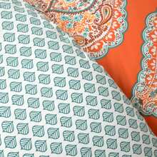LUSH DECOR Harley Reversible Cotton Duvet Cover Tangerine 3Pc Set King Halloween-Fall Decor-Room Decor - Quýt - Xem 6