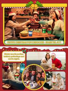 12 pezzi/1 pezzo Scatole per popcorn natalizi - 6 disegni, maglione brutto, pupazzo di neve, Babbo Natale, scatole di carta per regali di Natale a forma di elfo per popcorn, biscotti e dolcetti, forniture per regali di Natale, decorazioni natalizie, pigiami natalizi, regali di Natale, decorazioni natalizie