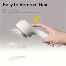 3-In-1 Pet Epilator & Massager With 140 Soft Stainless Steel Combs, Silent And Painless Grooming Tools, USB Rechargeable, Water Tank & Release Button For Cats & Dogs, Cat Grooming Brush - 白色貓刷 - 查看 3