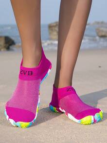 ZVB Barefoot-Friendly Water Shoes, Soft-Soled Women's Beach Shoes For Swimming, Diving, Fishing, Outdoor Quick-Drying Summer Sandals, Non-Slip & Breathable - 玫紅色 - 查看 5