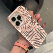 Funda con líneas artísticas para phone Funda para phone 11 con diseño de meteorito, compatible con phone 13 Pro, phone 15 Pro y phone 14. Resistente a golpes. - Rosa - Ver 1
