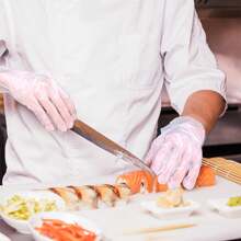 200Pcs Disposable Sushi Gloves, TPE Material, S/M/L Sizes, Clear, Food Safe, Kitchen Cooking Handling