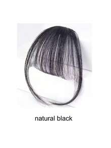 1pc Clip-On Bangs, Synthetic Clip-On Air Bangs, One-Piece Bangs, Clip-On Bangs, Dark Brown Hair Accessory, Women Clip-On Bangs, Black Straight Air Bangs With Sideburns, Claw Clips, Hair Claws, Hair Slide, Hair Barrettes, Clips For Hair, Hair Accessories