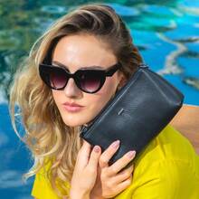 USEVITTAL Vittal Clutch Annelise Women's Bag In Genuine Leather Black With Chain Strap - Hitam - View 3