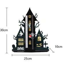 1 Stück Halloween Countdown Kalender, Hausförmig mit Fledermäusen, gruselige Dekoration für Halloween Zuhause, Outdoor, Party, unheimlich, gruselig, gespenstisch, dunkel, Trick or Treat