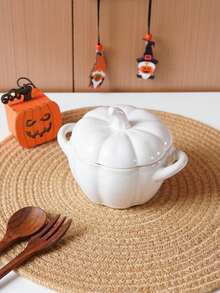 1 szt. ceramiczny słoik na cukierki w kształcie dyni na Halloween, pojemnik na ciasteczka z orzechami i dynią, słoik do przechowywania czekolady i orzechów, odpowiedni do dekoracji świątecznych na Halloween, słoik do przechowywania cukierków w kuchni i jadalni, miska na przyprawy, miska na krem jajeczny, prezent