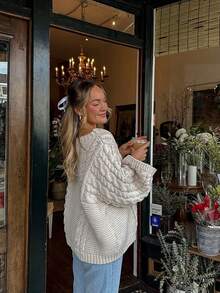 Women's Casual Romantic Simple Elegant Knitted Sweater Top For Autumn/Winter