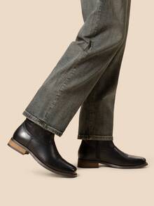 Men's Western Cowboy Boots European And American Style High-Top Leather Boots - Black - View 5