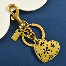 1 PC Exquisite Heart-Shaped Pendant Fashionable Keychain, Two-Color Choice For Ladies' Bag Pendant, A Gift For Friends Or Mothers - Vàng - Xem 2