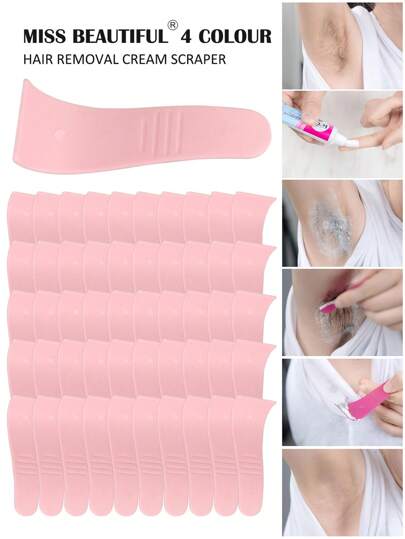 50 pezzi Spatola per rimozione dei peli, spatola per pulizia della cera, raschietto per maschere facciali, applicatore per ceretta e strumenti per la rimozione dei peli, design ergonomico, riutilizzabile, confortevole, adatto per uomo e donna. Natale, inverno, rosa, laurea, compleanno