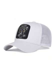 1pc Men's Baseball Mesh Cap With Wolf Head Animal Pattern, Outdoor Sun Protection Casual Mesh Hat, Suitable For Business, Travel, Beach, Unisex - Multicolor - View 4