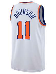 Boyfriend Style Men's Embroidered Basketball Jersey 11 White Casual Sleeveless Vest V-Neck T-Shirt Party Sports Top - 白色 - 查看 2