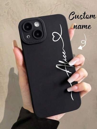 Customized Signature, Multi-Color Letter Name, Short Phrase Anti-Drop Thick Transparent Mirror Phone Case, Personalized Name Phone Cover Compatible With IPhone 11, 12, 13, 14, 15, 16 Pro Max, Cell Phones & Accessories, Season Picks,Fashionable Personalized Phone Case,Boyfriend,Girlfriend,Family,Friends,Grandparents,Couple,For Anniversaries,For Birthdays