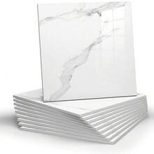 11/22 pièces Autocollants de carrelage en PVC marbré blanc brillant, imperméables, résistants à l'humidité et à l'huile, avec adhésif pour la rénovation de la cuisine et de la salle de bain. Autocollants, décalcomanies, décalcomanies en vinyle pour la décoration de la maison, articles de décoration printanière pour rafraîchir votre maison, cadeaux de décoration Rama, décorations murales pour la chambre, le salon