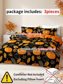 3pcs/Set Halloween Cute Ghost Pumpkin Digital Print Duvet Cover Set(1 Duvet Cover & 2 Pillowcase)Soft And Skin-Friendly Duvet Cover Bedding Set For Home, All Season Bed Sheets Set Halloween Gift - Multicolor - View 8