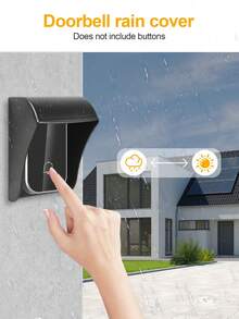 1pc Wireless Doorbell Button Waterproof Rain Cover, Black/Transparent Color Options, Windproof And Rainproof Protective Shell, Suitable For Doorbell Button, Doorbell, Doorbell Accessories, Doorbell Waterproof Cover