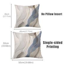 4 件现代简约时尚灰蓝条纹几何色块印花枕套 [无枕芯]，17.7*17.7 英寸[45*50厘米]/19.68*19.68 英寸[50*50厘米]，[单面印花]，异域风情涤纶抱枕套，适用于沙发、床、客厅、卧室、汽车、办公室、酒店装饰，四季皆宜，是送给家人和朋友的完美礼物